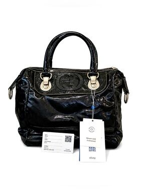 GUCCI Dialux Snow Glam Boston Bowler Bag W/ COA